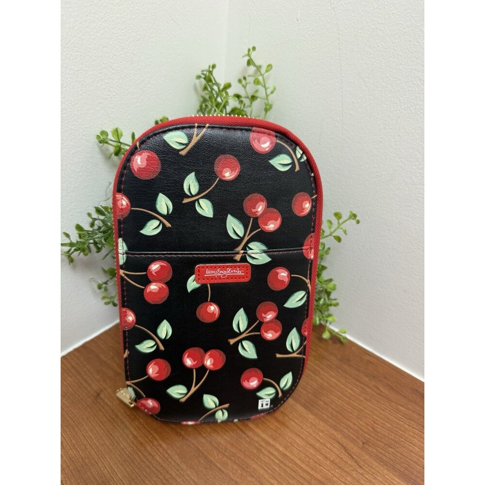 Monarque Mary Englebright Cherries Crossbody Clutch Sling Zip Purse Bag Pockets